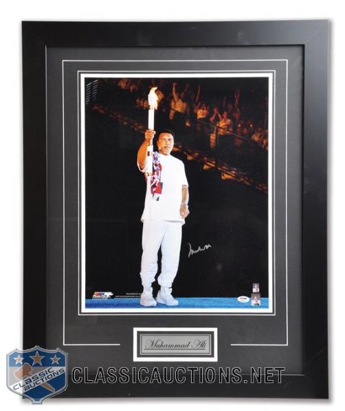 Muhammad Ali 1996 Atlanta Olympics Signed Framed Photo with COA (25" x 32")