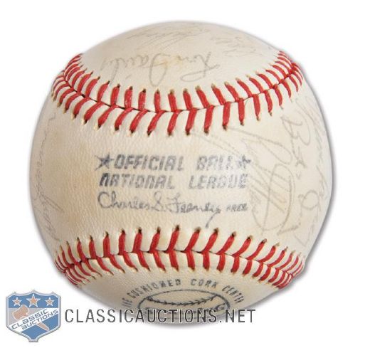 Montreal Expos 1971 Team-Signed Baseball by 28 with Staub, Doby and Mauch