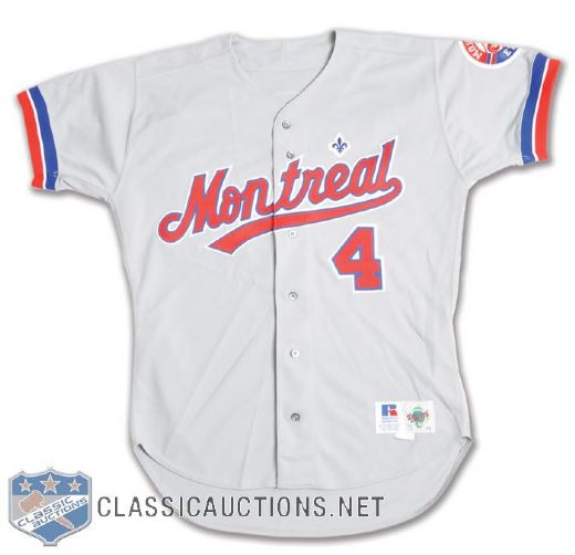 Jeff Gardners 1994 Montreal Expos Game-Worn Jersey with 125th Patch