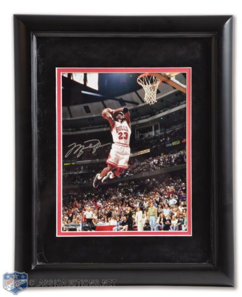 Michael Jordan Chicago Bulls "Slamming" Signed Limited-Edition Framed Photo from UDA with COA  <br>(13" x 16")