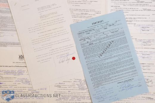 Clyde Gray 1970s Boxing Match Contract Collection of 15