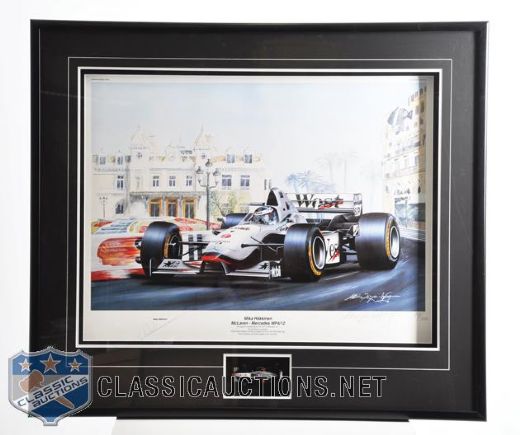 Mika Hakkinen 1997 Signed Limited-Edition Heinz Jurgen Wagner Framed Print (32" x 37")