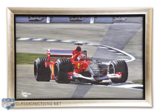 Scuderia Ferrari 2004 Original Painting by Ludovic St-Pierre (15" x 22")