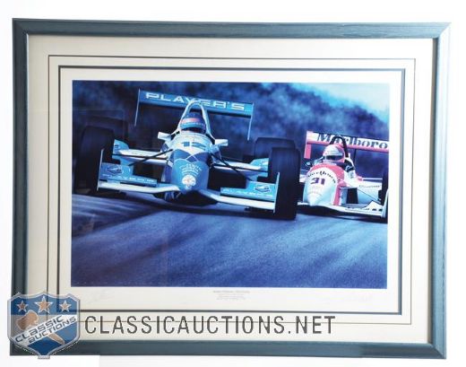 Jacques Villeneuve 1994 First Indy Victory Signed Limited-Edition Gavin MacLeod Framed Print (30" x 39")
