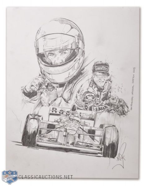 Art Rotondos Jacques Villeneuve Original Pencil Sketch (1 of 1)