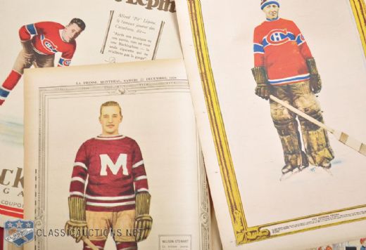 1927-29 "La Presse" Sport Star Pictures, Bound Issue and Newspaper Collection Including Vezina