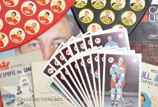 Vintage NHL Memorabilia Collection Featuring 1961-62 Red Wings and Bruins Shirriff Coins with Shields