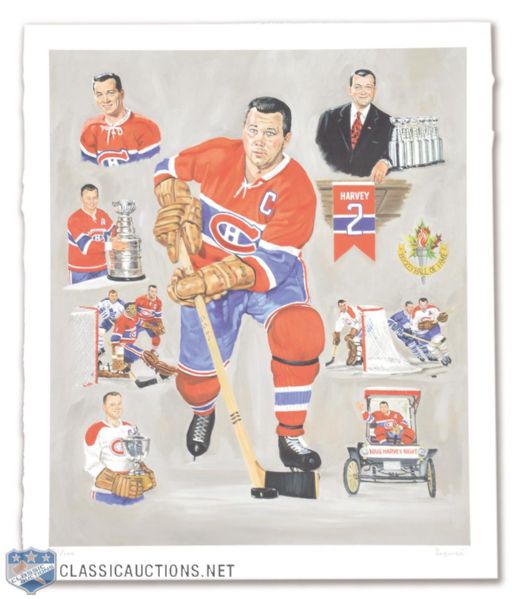Montreal Canadiens Limited-Editions Lithographs (4) by Michel Lapensee (22 1/2" x 26 1/2")