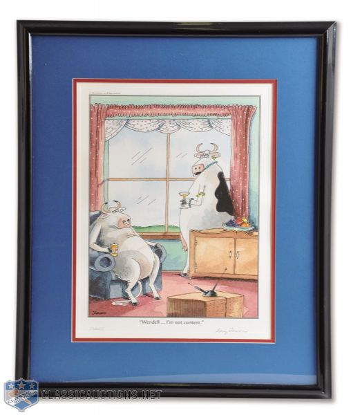 Original Cartoonist Gary Larson Limited-Edition Signed "The Far Side" Framed Print (20" x 24")