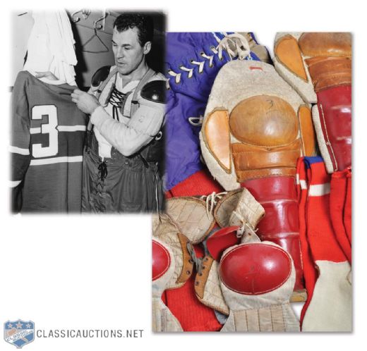 Emile "Butch" Bouchards 1950s Montreal Canadiens Game-Worn Equipment Collection of 7