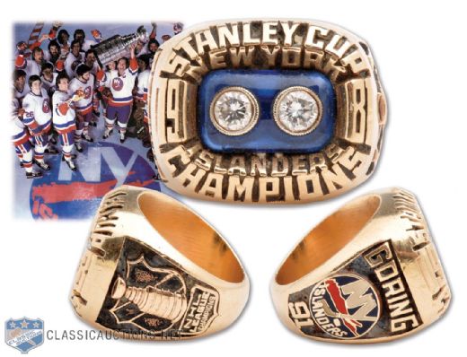 Robert "Butch" Gorings 1980-81 New York Islanders Stanley Cup Championship 10K Gold and Diamond Ring