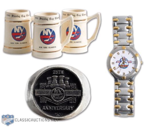 Robert "Butch" Gorings New York Islanders Stanley Cup Memorabilia Collection of 5