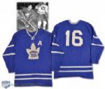 Bert Omsteads 1959-60 Toronto Maple Leafs Game-Worn Alternate Captains Wool Jersey - Team Repairs! - Photo-Matched!