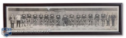 1930-31 Montreal Canadiens Framed Panoramic Rice Studio Team Photo (9" x 32 3/4")