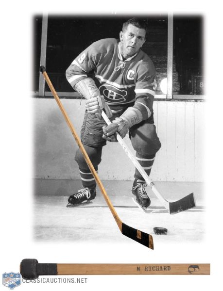 Maurice Richards 1959 Montreal Canadiens 523rd Goal Signed CCM Game-Used Stick