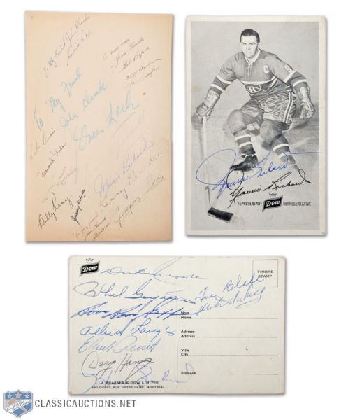Maurice Richard / Montreal Canadiens Multi-Signed Item Collection of 2