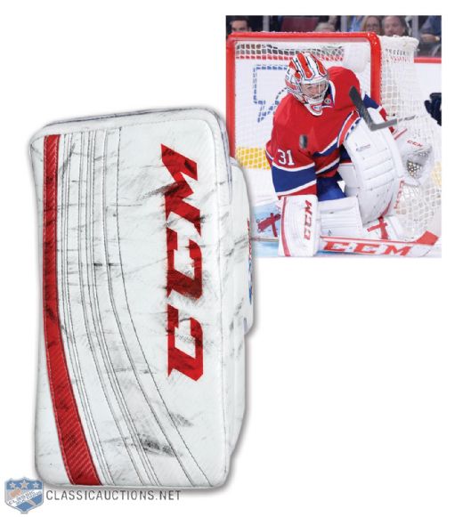 Carey Prices 2012-13 Montreal Canadiens Game-Used CCM Blocker with Team LOA - Photo-Matched!