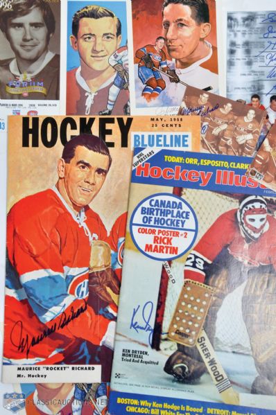 Montreal Canadiens Autograph Collection of 8 with Richard and Dryden