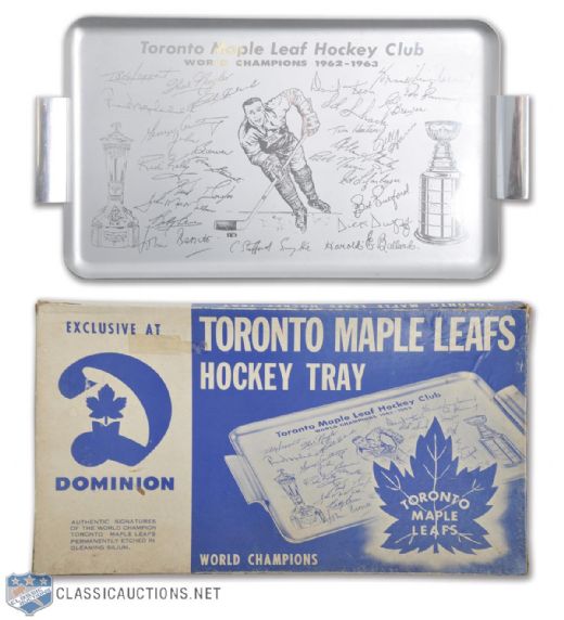 Toronto Maple Leafs 1962-63 Stanley Cup Champions Tray in Original Box