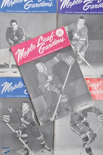 Toronto Maple Leafs 1962-63 Semifinals and Finals Program Collection of 5 Including Cup-Winning Game