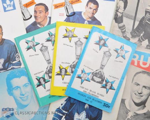 Toronto Maple Leafs 1966-67 Semifinals and Finals Program Collection of 10 Including Cup-Winning Game