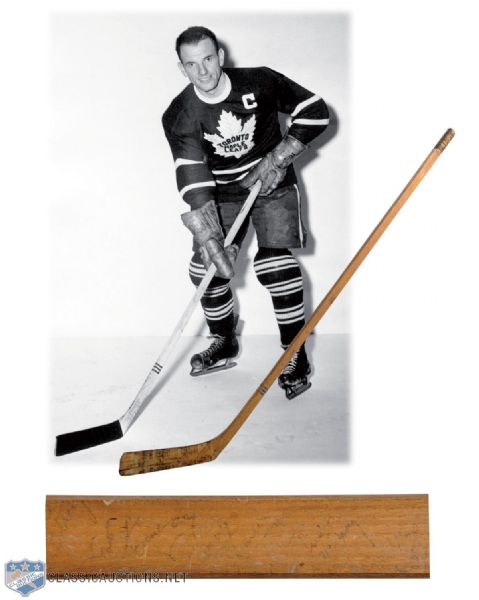 Ted Kennedys 1952-53 Toronto Maple Leafs Game-Used Team-Signed Stick by 18