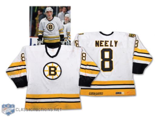 Cam Neelys 1988 Stanley Cup Finals and 1988-89 Boston Bruins Game-Worn Jersey - Hammered with 80+ Team Repairs!- Photo-Matched!
