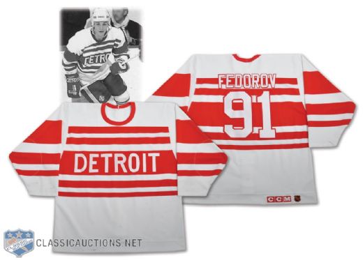 Sergei Fedorovs 1993-94 Detroit Red Wings "Turn Back the Clock" Game-Worn Jersey