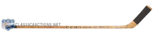 Phil Goyettes 1966-67 New York Rangers Team-Signed CCM Game-Used Stick