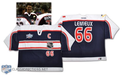 Mario Lemieuxs 2001 NHL All-Star Game North America Team Game-Worn Captains Jersey