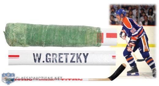 Wayne Gretzkys 1984-85 Edmonton Oilers Titan Game-Used Stick - From the Shawn Chaulk Collection