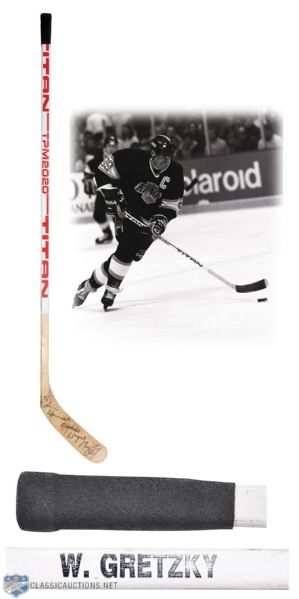 Wayne Gretzkys 1988-89 Los Angeles Kings Signed Titan TPM 2020 Game-Used Stick