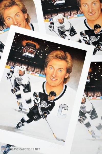 Wayne Gretzky Signed "2000 (Points)" Joe Thiess Limited-Edition Lithograph Collection of 5 (25 3/4" x 20")