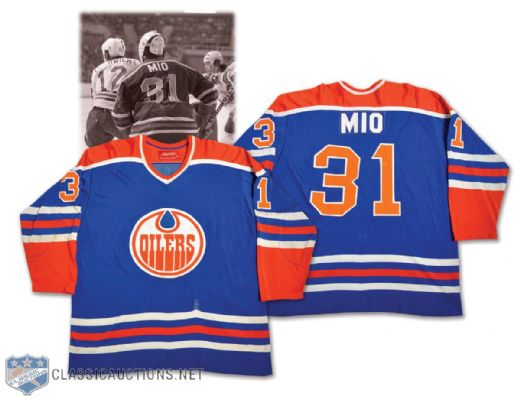 Ed Mios 1978-79 WHA Edmonton Oilers Game-Worn Jersey - Photo-Matched!