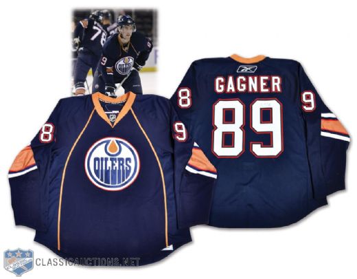 Sam Gagners 2007-2008 Edmonton Oilers Signed Game-Worn Rookie Jersey with LOA