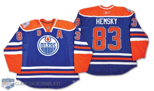 Ales Hemskys 2009 Edmonton Oilers "Glenn Anderson Night" Game-Worn Jersey with LOA