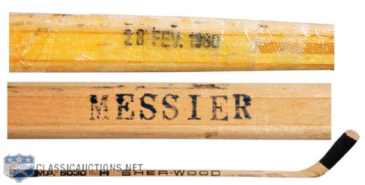 Mark Messiers 1979-80 Edmonton Oilers Sher-Wood Game-Used Rookie Stick