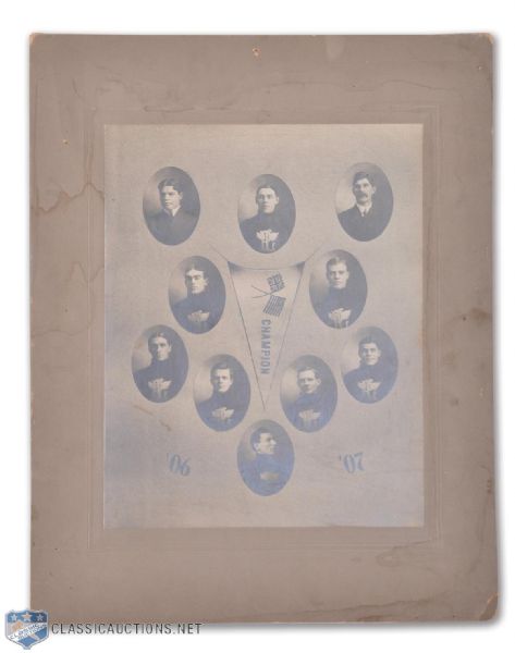 Portage Lakes Lakers 1906-07 Team Cabinet Photograph Featuring Taylor, Stuart and Lake (16" x 20")