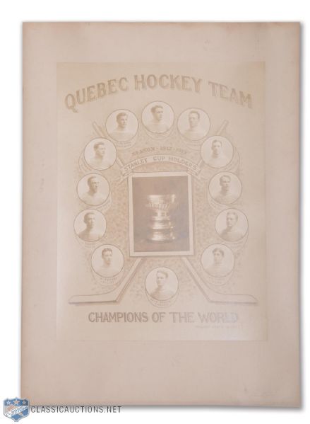 Quebec Bulldogs 1912-13 Stanley Cup Champions Team Photo (16" x 22")