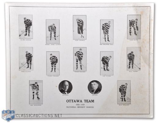 Ottawa Senators 1928-29 Team Photo Montage (11" x 14")