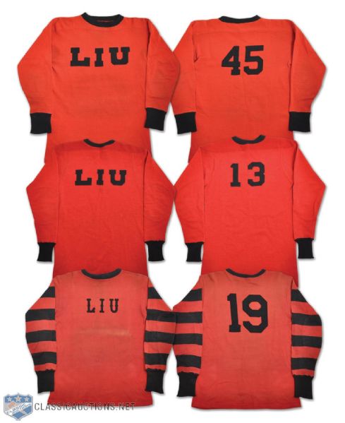 Vintage Long Island University (LIU) Wool Hockey Jersey Collection of 3