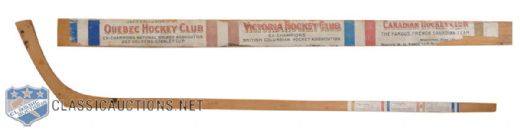 Gorgeous 1914 Spalding "Championship" One-Piece Hockey Stick with Paper Label