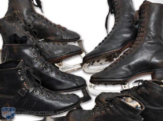 Antique Ice and Hockey Skate Collection of 4 Pairs - Evolution of the Skate