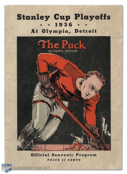1936 Stanley Cup Finals Program - Detroit Red Wings vs Toronto Maple Leafs