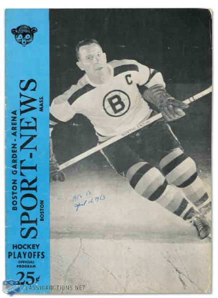 1953 Stanley Cup Finals Program - Boston Bruins vs Montreal Canadiens