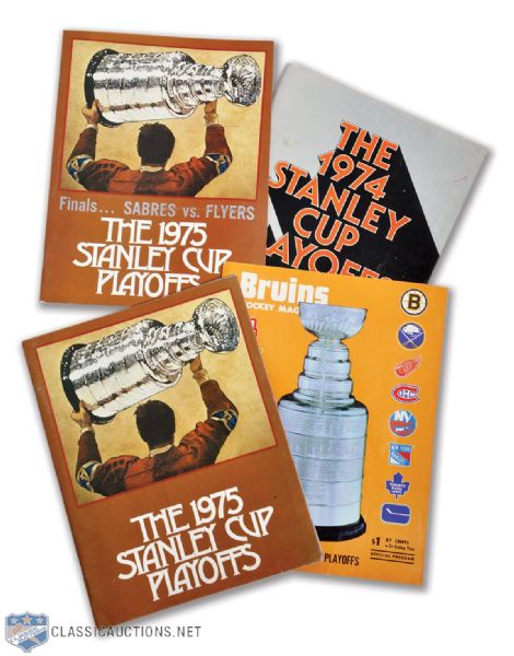 1974 and 1975 Stanley Cup Finals Programs (4) - Philadelphia Flyers vs Bruins/Sabres