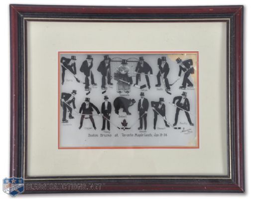 Maple Leafs and Bruins 1934 Framed Team Photo Montage (13" x 16")