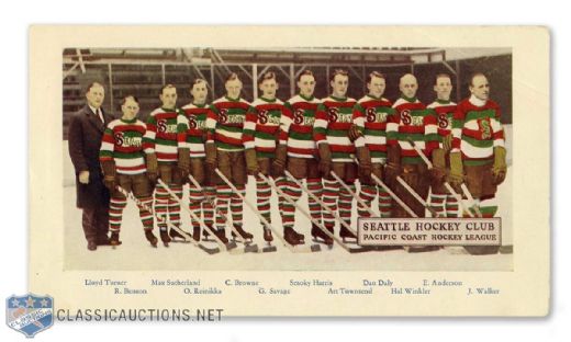 PCHL Seattle Eskimos 1929-30 Team Photo Christmas Card (4" x 7")