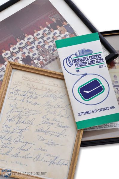 Vancouver Canucks 1970-71 and 1971-72 Program, Guide, Team Photo and More Collection of 82