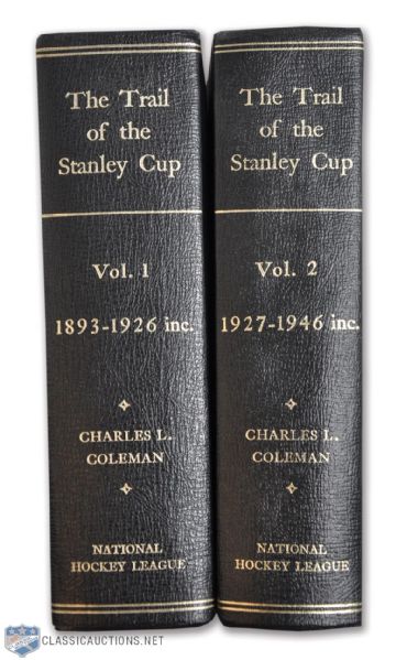 Ben Olans "The Trail to the Stanley Cup" Leather-Bound Volume 1 and 2 Books